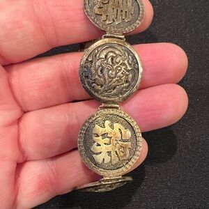 Vintage Silver Japanese Damascene Bracelet Konami & Silver 8 Scenes Collectibles